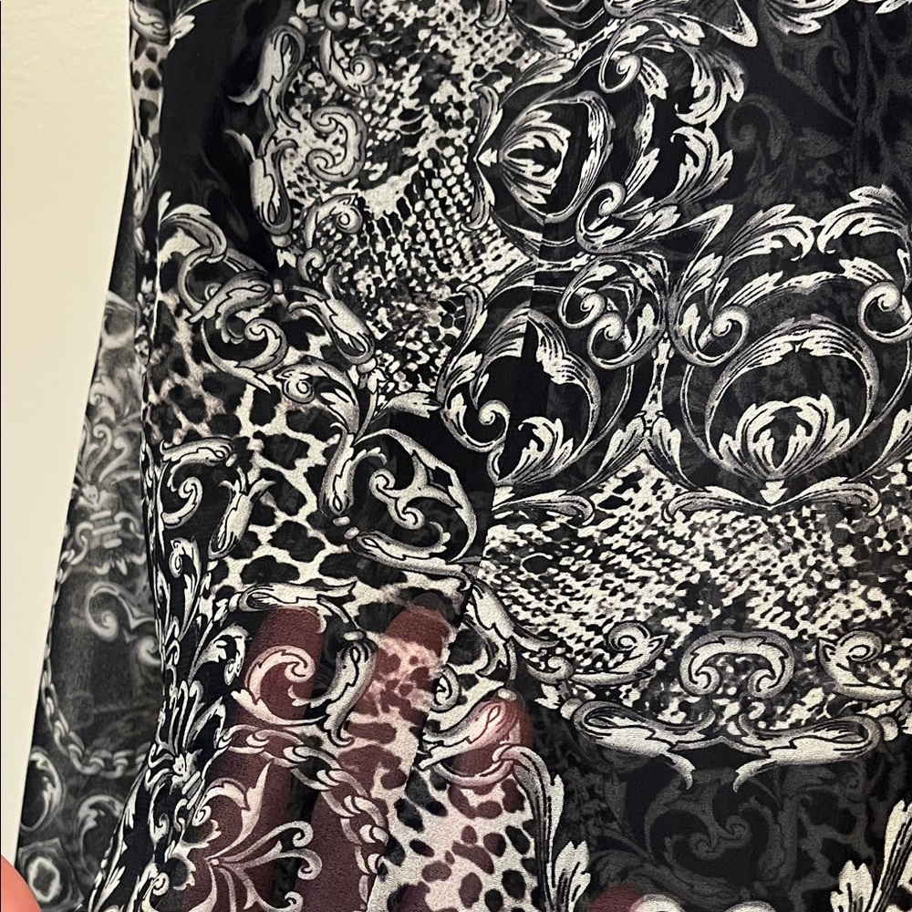 Y2K Sheer Paisley Ruffle Blouse - Picture 11 of 13